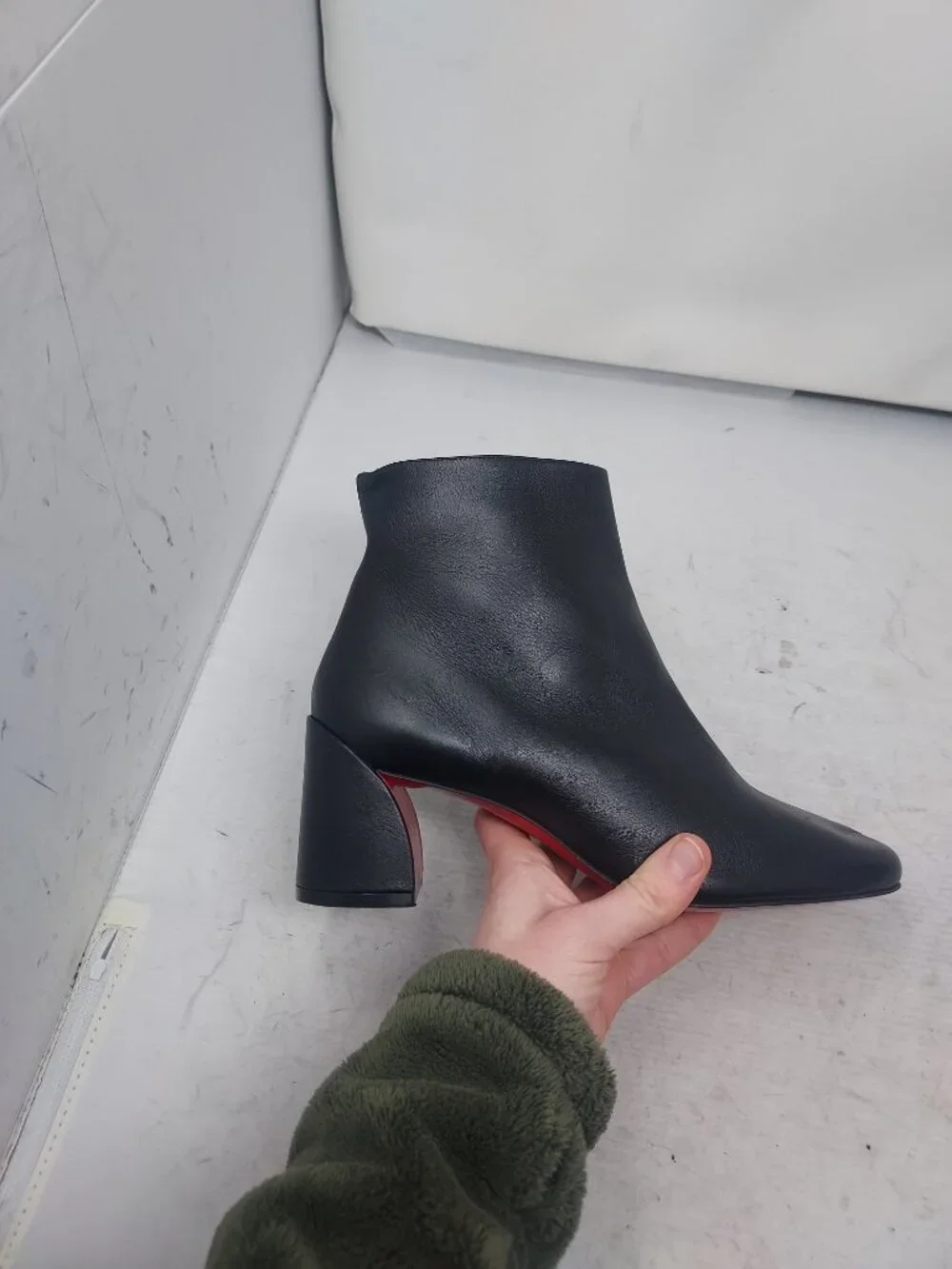Christian Louboutin Black Turela Leather Ankle Boot